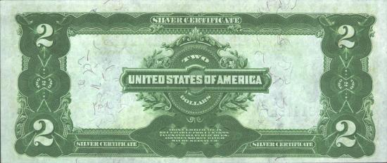 two dollars 1899 Silver Certificates