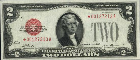 $2 1928 star note