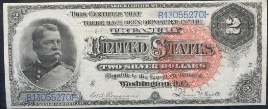two dollars 1886 Silver Certificates