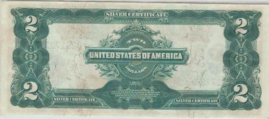 two dollars 1899 Silver Certificates