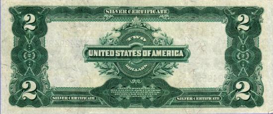 two dollars 1899 Silver Certificates