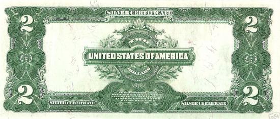 two dollars 1899 Silver Certificates
