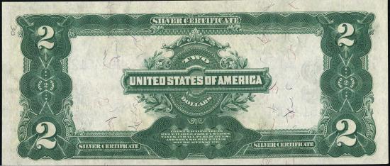 two dollars 1899 Silver Certificates