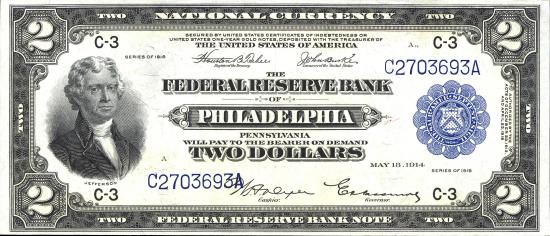 $2 1918 two dollars