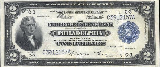 $2 1918 two dollars