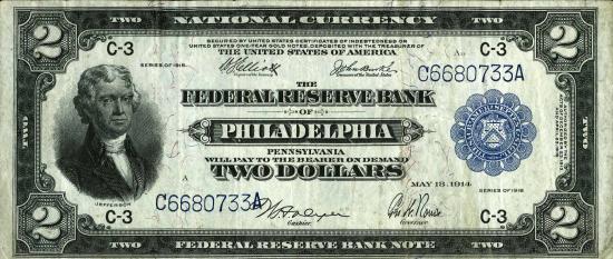 $2 1918 two dollars